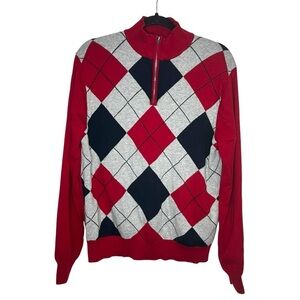 Chaps Golf 78 Men’s Argyle sweater - Red/Black/Gray - Size Medium